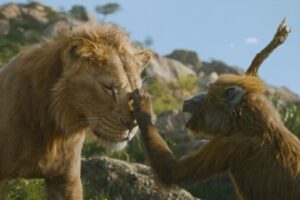 Mufasa y Rafiki en un fotograma extraído del tráiler Mufasa: El Rey León. | Disney.