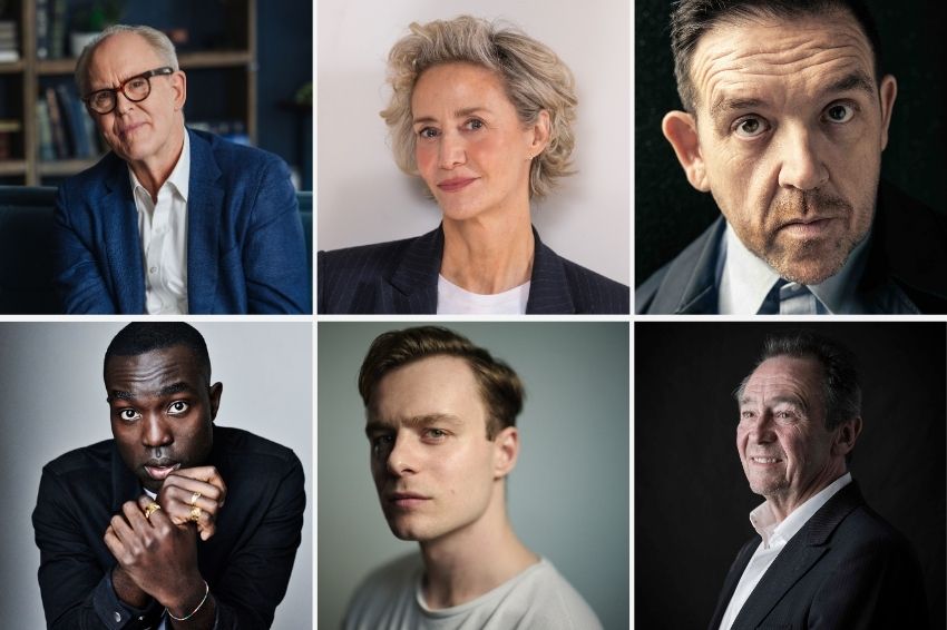 Arriba: John Lithgow, Janet McTeer y Nick Frost | Abajo: Paapa Essiedu, Luke Thallon y Paul Whitehouse